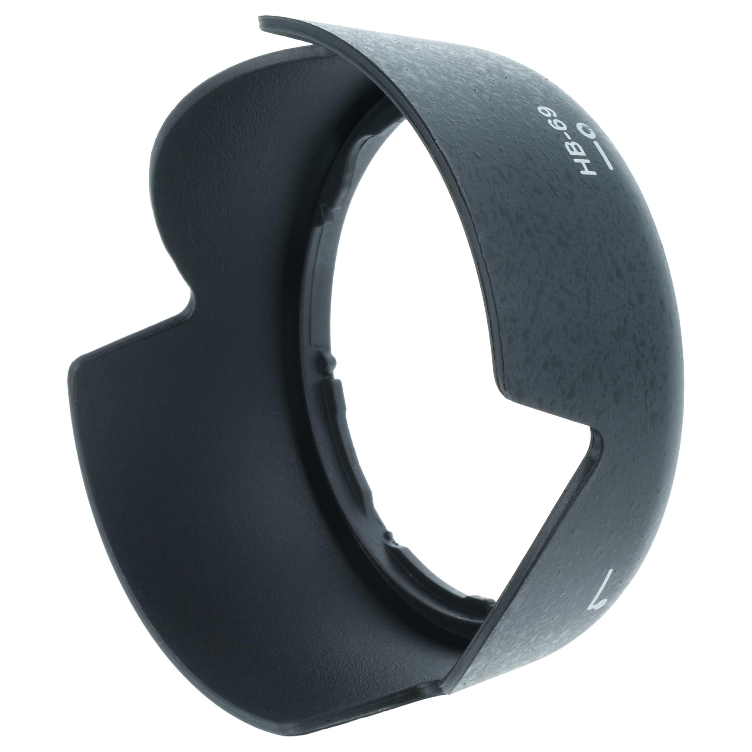 vhbw Paraluce compatibile con Nikon Nikkor AF-S DX 18-55mm f/3.5-5.6G VR II 52 mm obiettivo nero, plastica, tulipano, 7,8 cm - Sostituisce HB-69