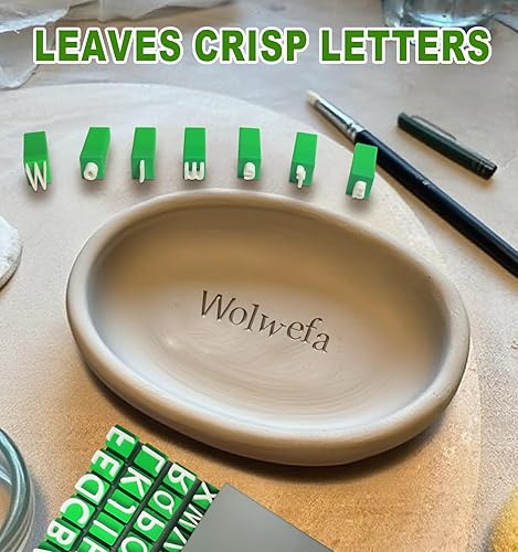 Miniatura 5 de Sellos de letras para arcilla, juego de sellos del alfabeto de arcilla polimérica para cerámica, sellos de cerámica para arcilla personalizados,