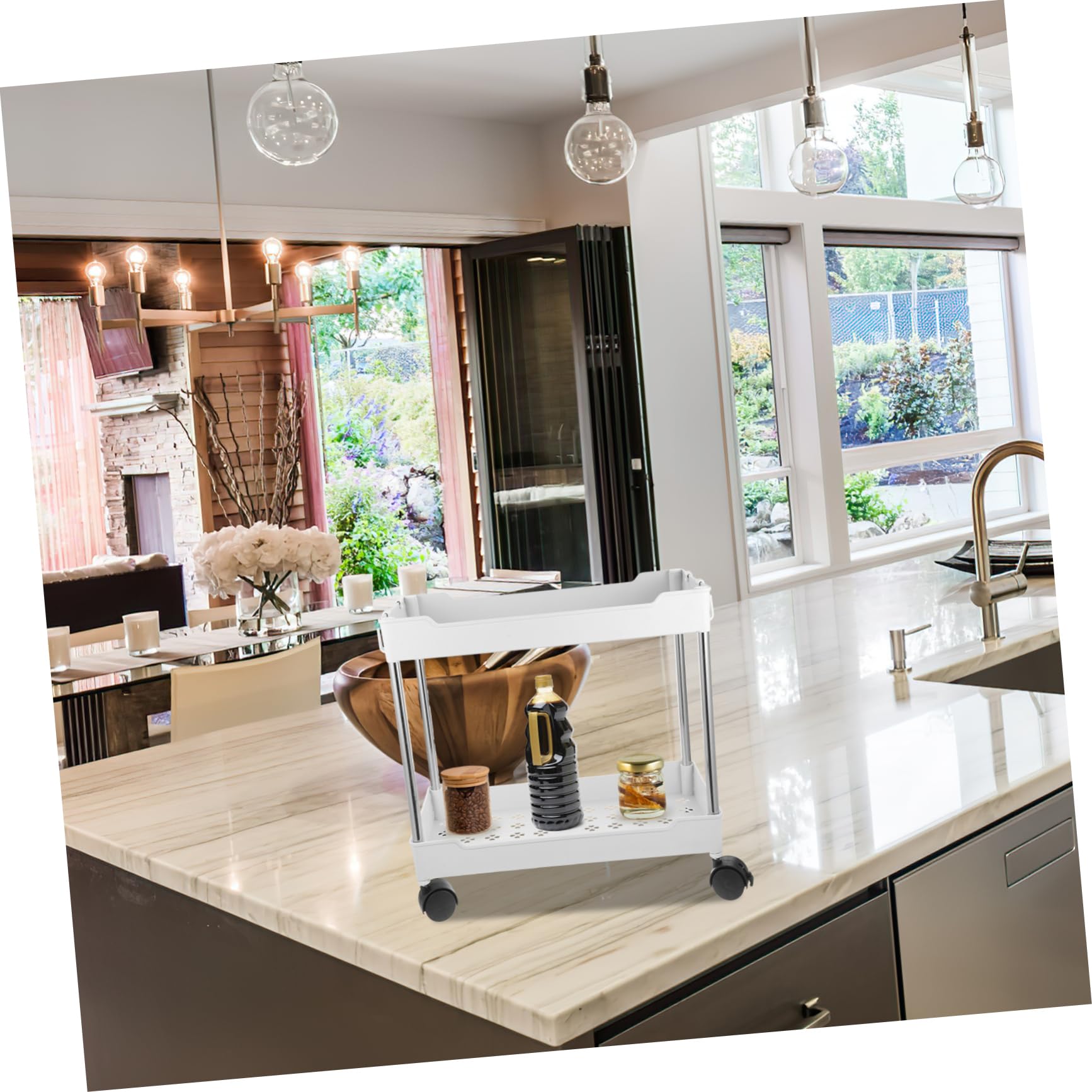 Mikinona Elegante Contenitore Sottolavello A Doppio Per Condimenti Organizer Per Spezie Organizer Da Cucina Salvaspazio Porta Salse