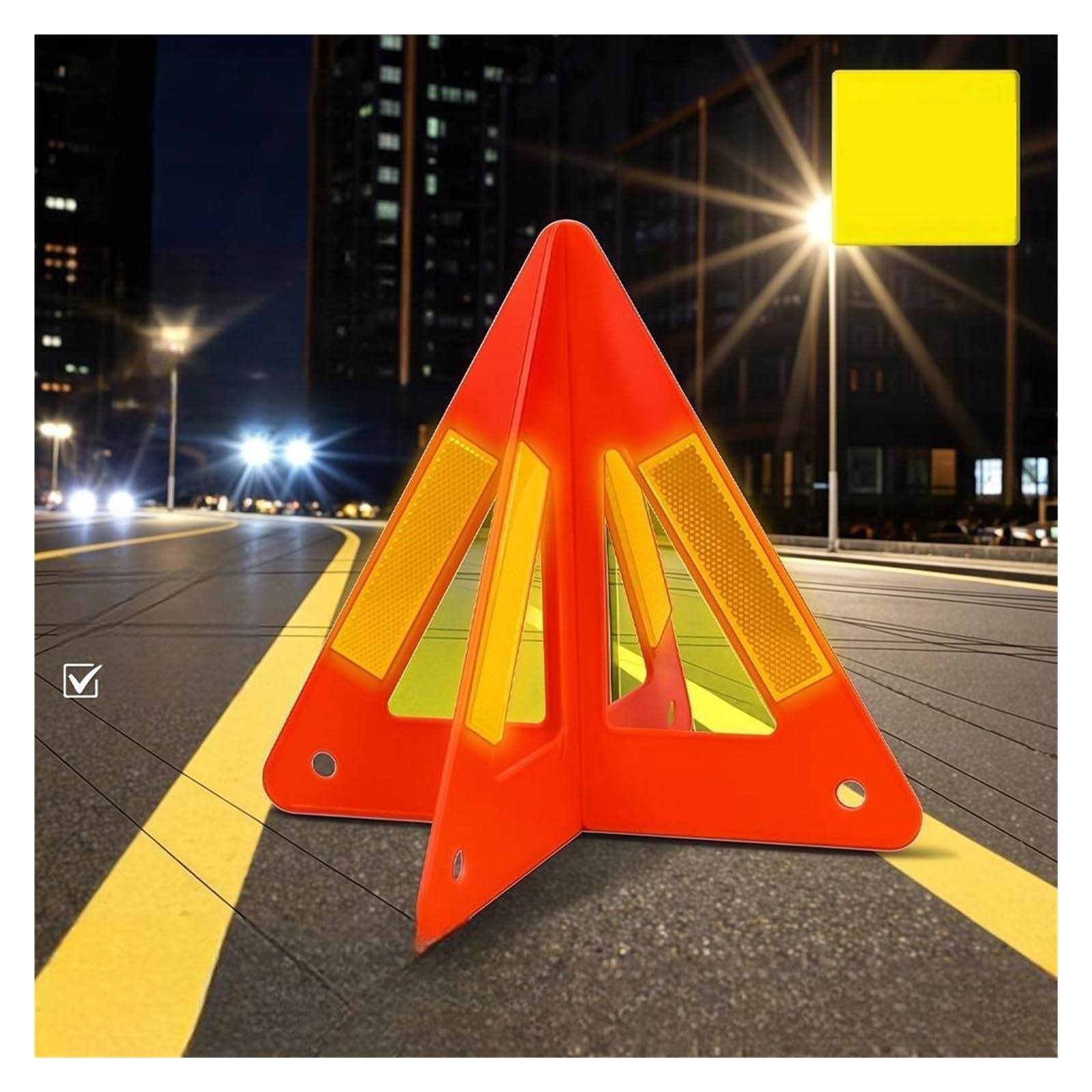 6 Set/12 Pezzi Triangolo di Avvertimento Emergenza Segnale Pericolo Guasto for Auto visibilità Sicurezza Stradale Riflettente Stop per Accessori Emergenza