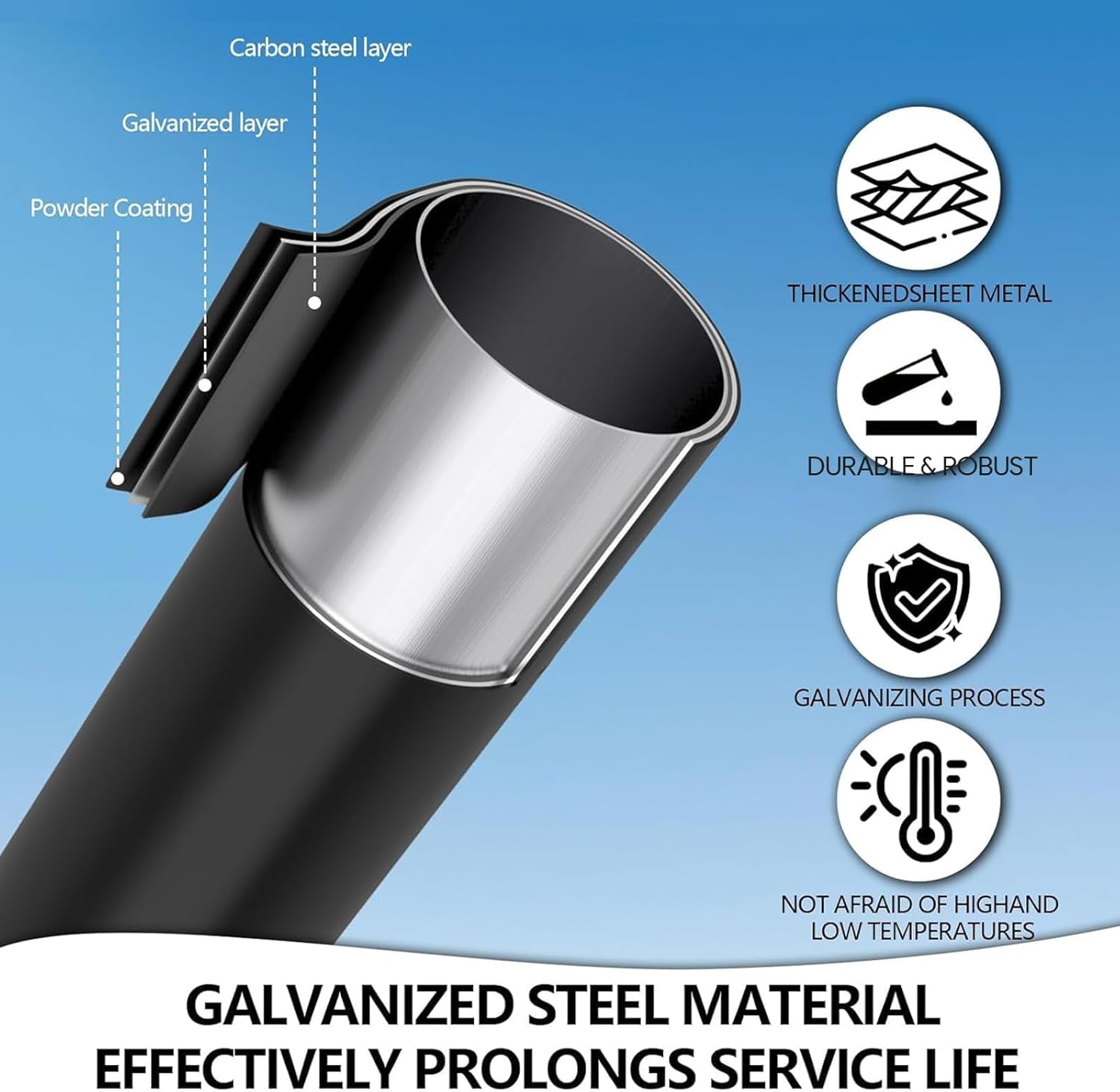 20 Ft Tall Street Light Pole, Heavy Duty Adjustable Metal Street Llight Fixture, Solar Street Lamp Post Fixture for Outdoor Lights, Parking Lot, Walkway