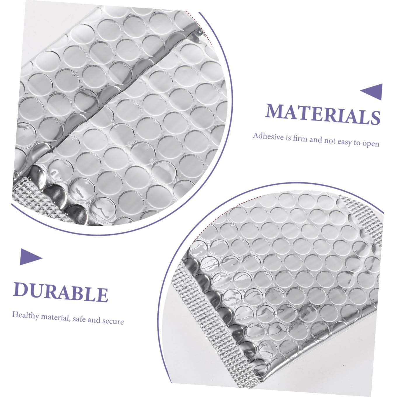 DOITOOL 100 Selbstklebende Gepolsterte Versandtaschen aus Silberner Pe Aluminiumfolie mit Luftpolster 100 Stück Reißfest und Manipulationssichere Versand Luftpolsterumschläge für Büro