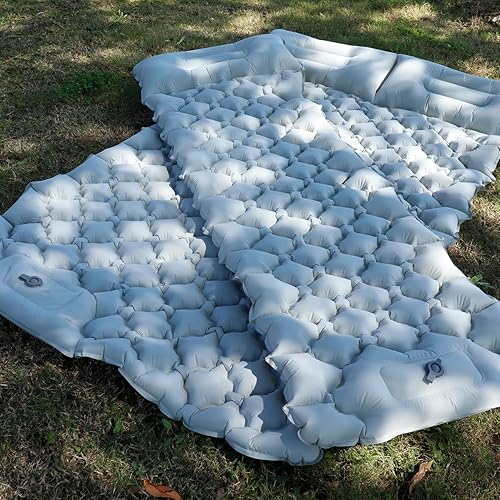 Miniatura 8 de Colchoneta de dormir inflable con almohada, almohadilla de campamento con bomba de pie incorporada, almohadilla de colchón ligera para acampar en