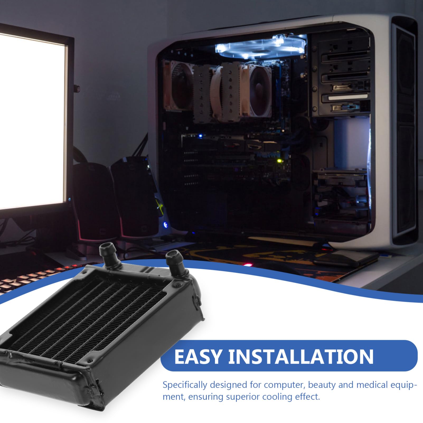 SHINEOFI 4 Piezas Radiador de Refrigeración para Pc Disipador para Ordenadores el Rendimiento y Reduce Temperatura para Equipos Médicos Belleza