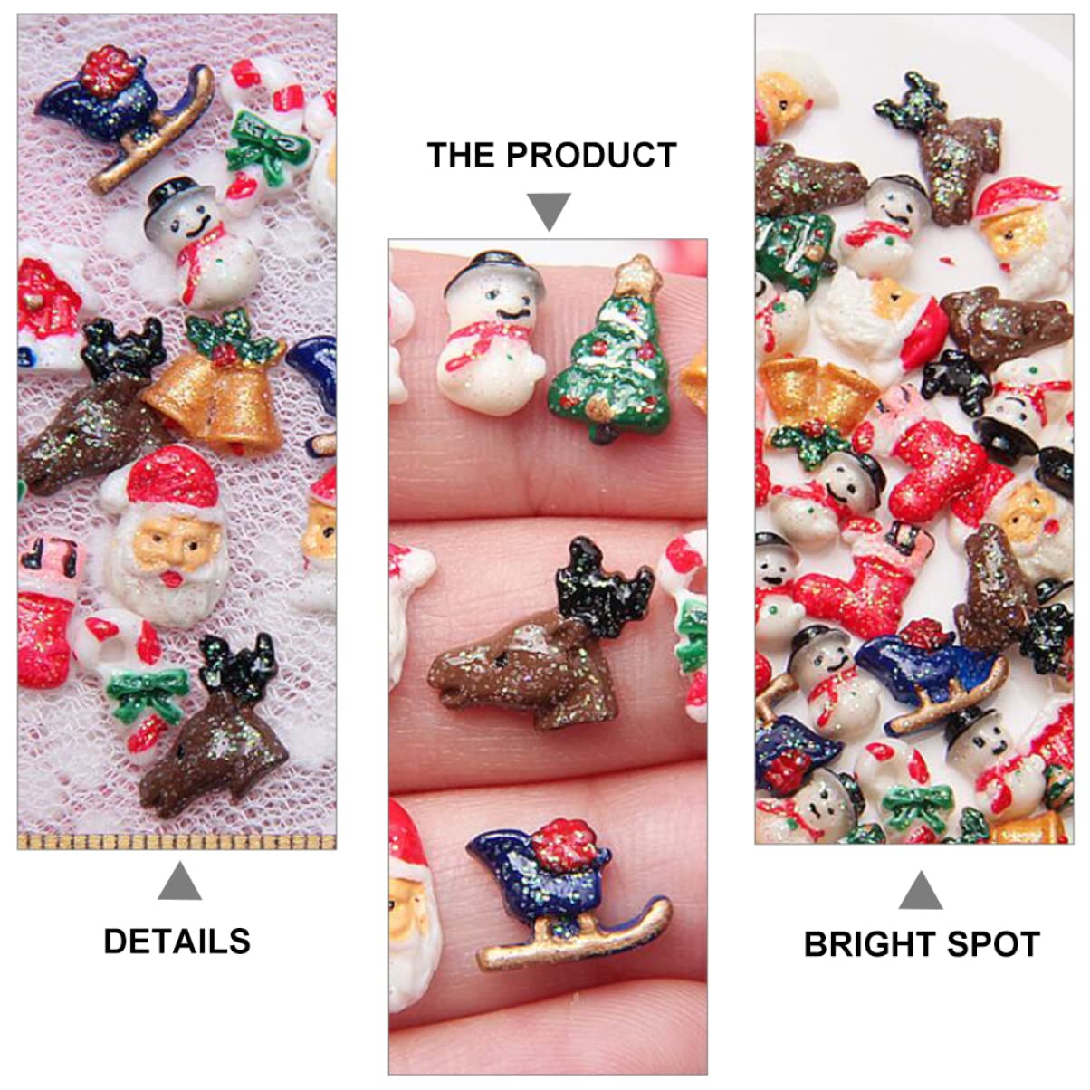 Healeved 250pezzi Decorazioni Per Unghie Tema Natalizio Accessori Per Manicure Ciondoli Per Nail Art Creativi e Unici Per Personalizzare Le Tue Unghie
