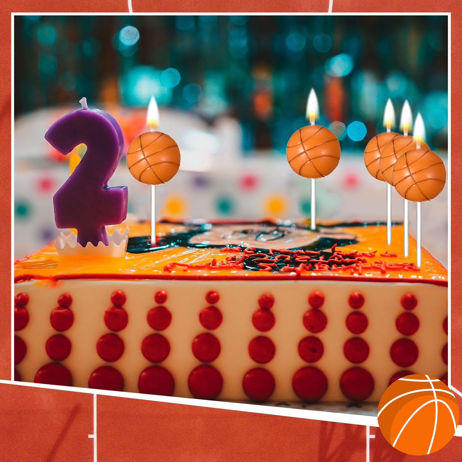 Basketball-Kuchen-Deko Zum 15. Geburtstag – 2-teiliges Acryl-Set Mit „15“ & Korb – Ca. 17 Cm Hoch