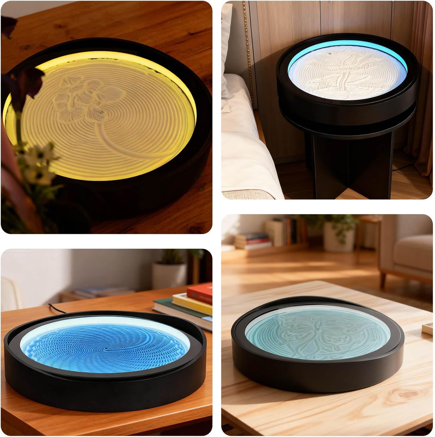 Lemofuta 20" Automatic Drift Sandscape – Zen Sand Art Display with App Control, DIY Custom Pattern Creation & LED Ambient Lighting – Perpetual Motion Decor for Relaxation, Focus & Meditation