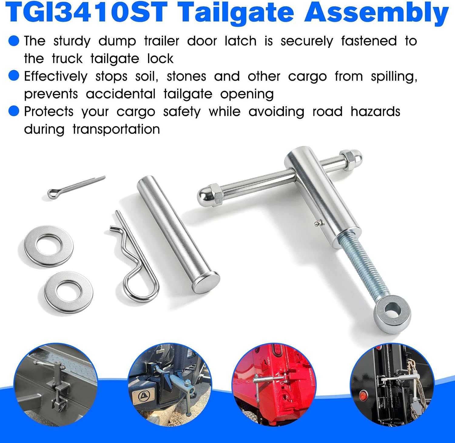 Dump Truck Tailgate Latch Assembly, Heavy-Duty Steel Tail Gate Lock