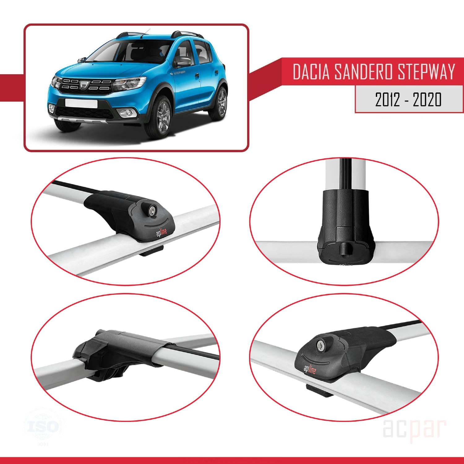 BARRE PORTATUTTO ALLUMINIO G3 DACIA SANDERO STEPWAY+PORTASCI 4 PAIA