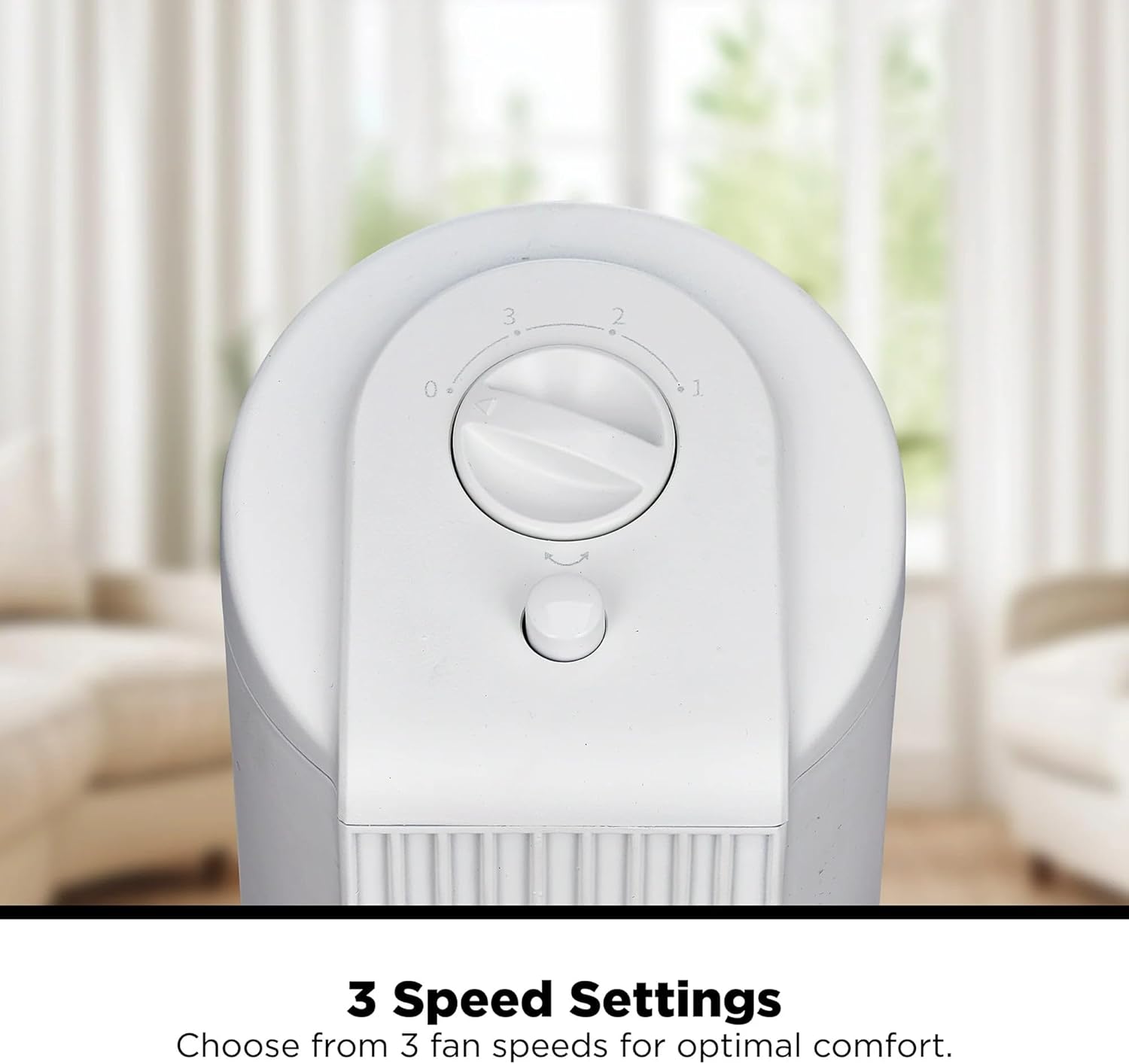 Floor Fan 28 inch Tall 3-Speed Oscillating Tower Fan 3 Speeds Personal Standing Fans Lightweight and portable for Home Office Room