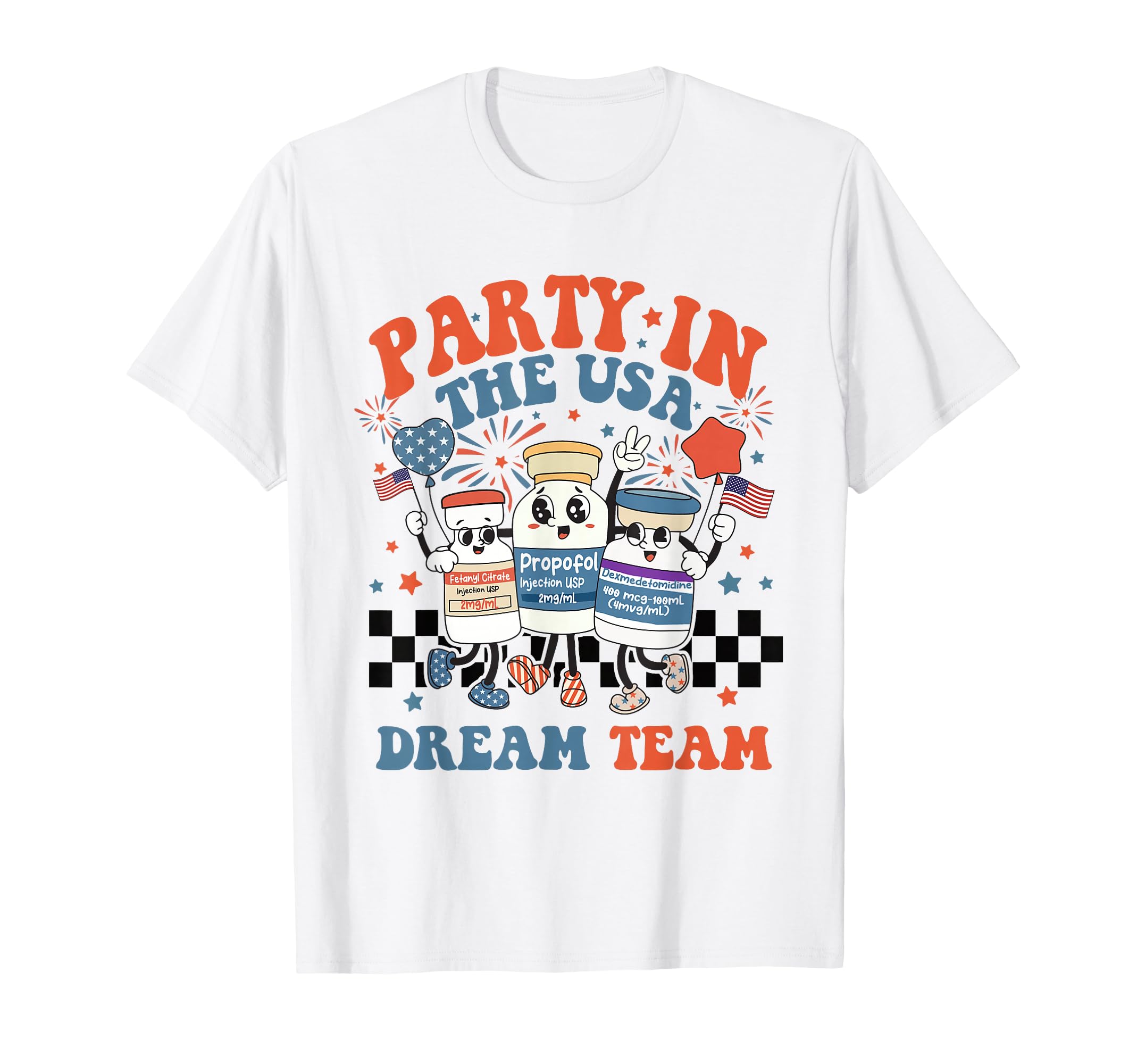 ICU Nurse 4th July Anesthesiologist Surgical Medical Student T-Shirt