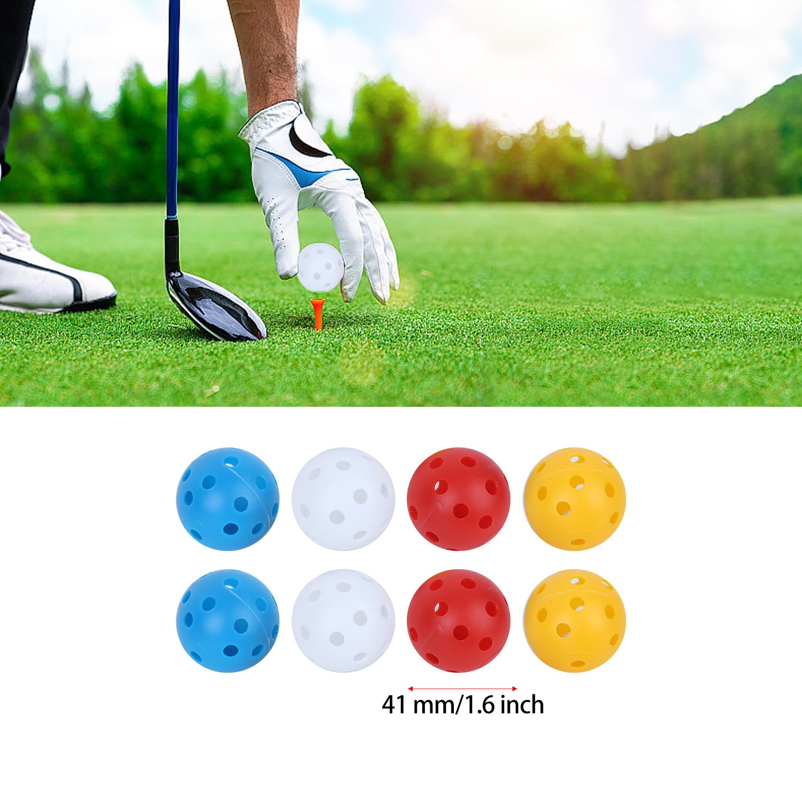 BigKing Pelota de Golf Hueca, 20 Piezas de plástico de Color Mixto, Flujo de Aire, Pelota de Golf de Entrenamiento Hueca, Deportes de Interior, práctica, Accesorios de Golf