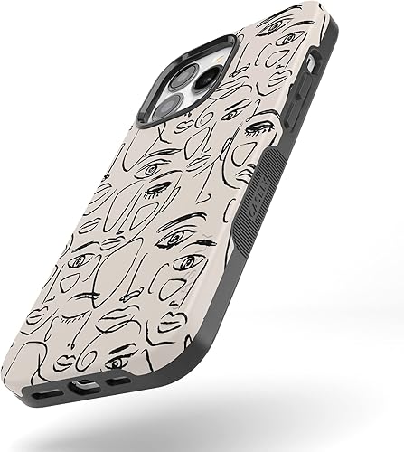 Miniatura 3 de Casely Funda para iPhone 13 Pro Max  Compatible con MagSafe  Todos somos humanos  Funda bohemia con arte facial minimalista