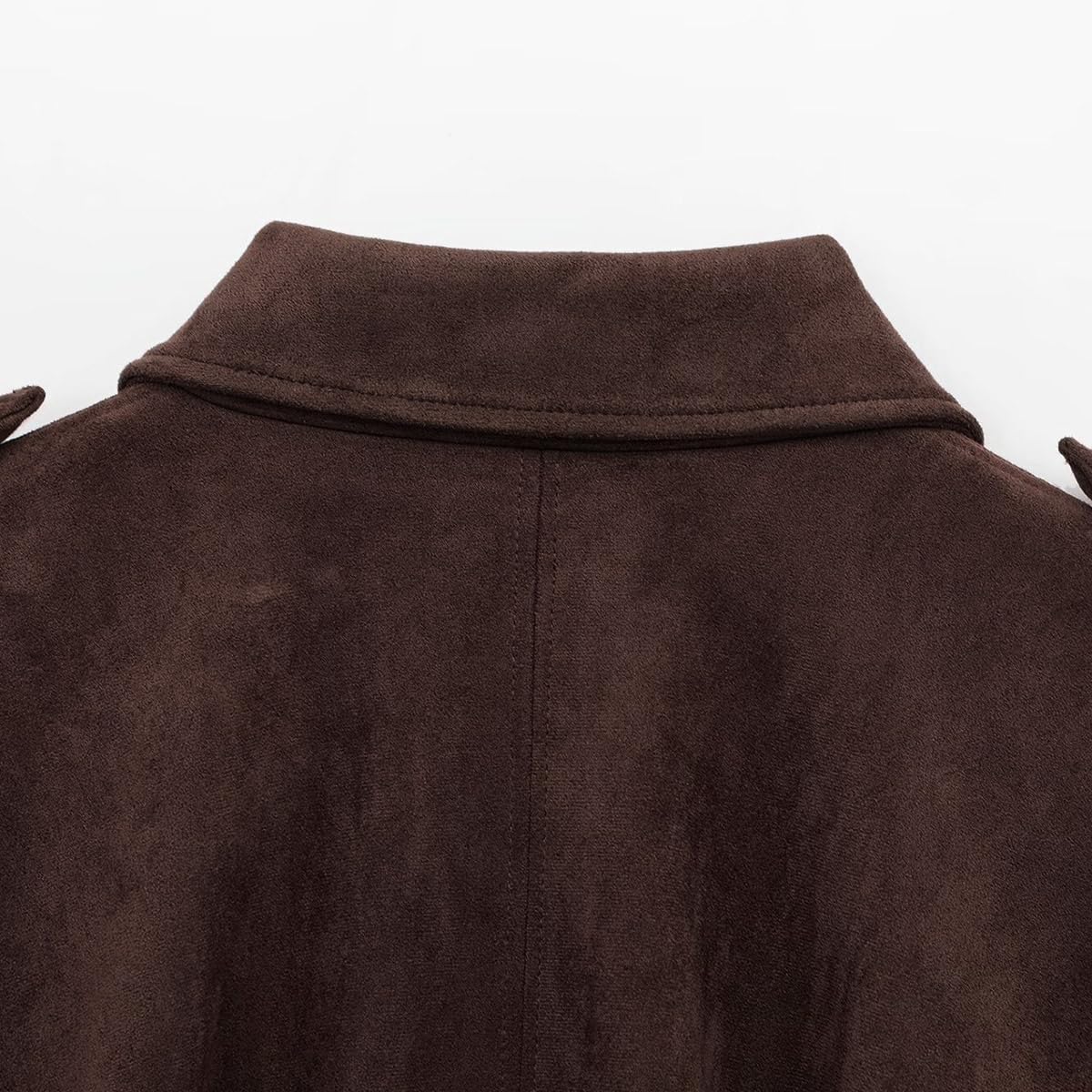 Odizli Wildlederjacke Damen Frühjahr Herbst Oversized Suede Jacket Kurz Bomberjacke