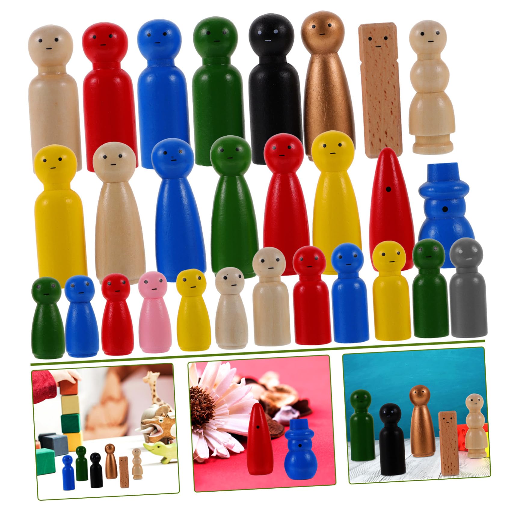 HONMEET 28 Pezzi Bambole di Legno Fai da Te per Bambini Superficie Liscia per Migliorare Abilità Manuali, per Decorare la Stanza e Attività Creative