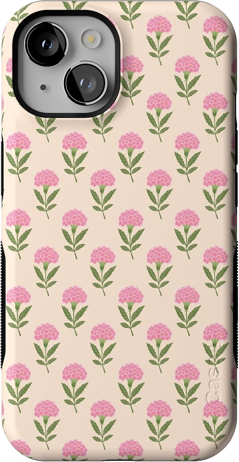 Casely iPhone 14 Case | Jenna's Flowers | Fun on Weekdays | Bold Protective Design | Compatible with MagSafe