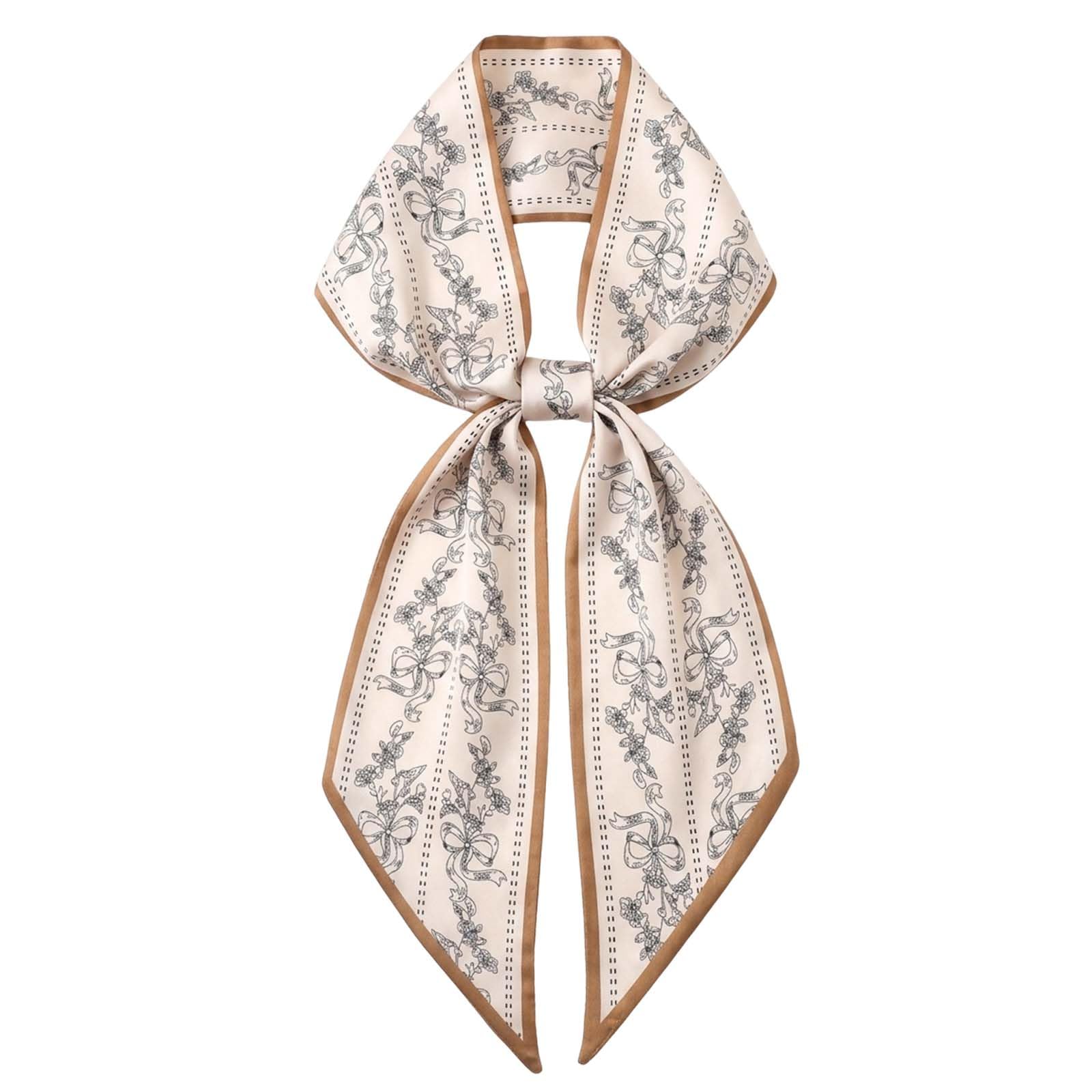 Scarf for Women Stylish, Elegant Satin Scarf, Multipurpose Hair Scarf for Office and Travel Wear, Soft Silk Scarf for Women in Coffee Brown Color-image-36