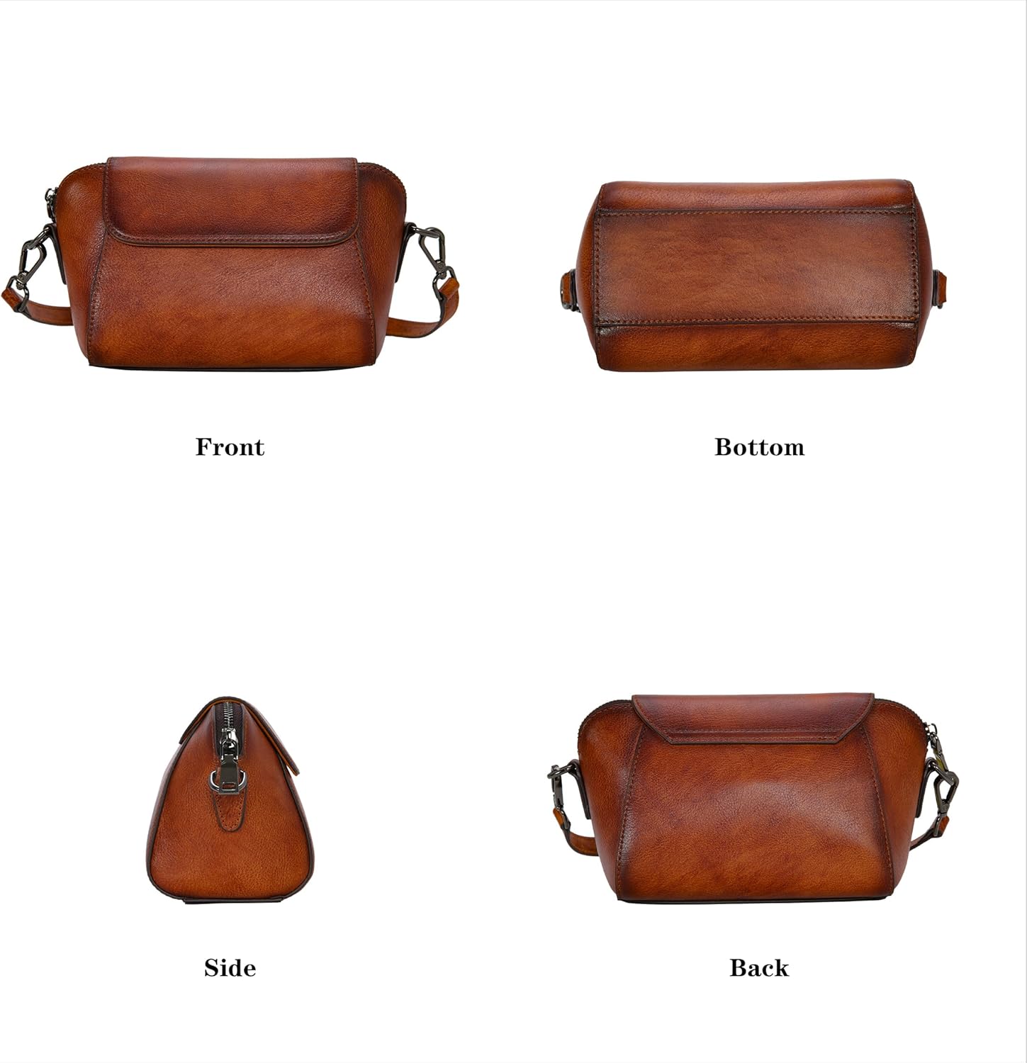 HESHE Genuine Leather Purses for Women Designer Crossbody Bags Small Shoulder Handbag Lightweight Satchel Purse for Everyday - Image 5