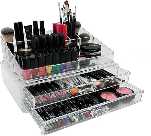 Miniatura 7 de OnDisplay Organizador de cosméticos y joyas de acrílico de lujo de 2 niveles