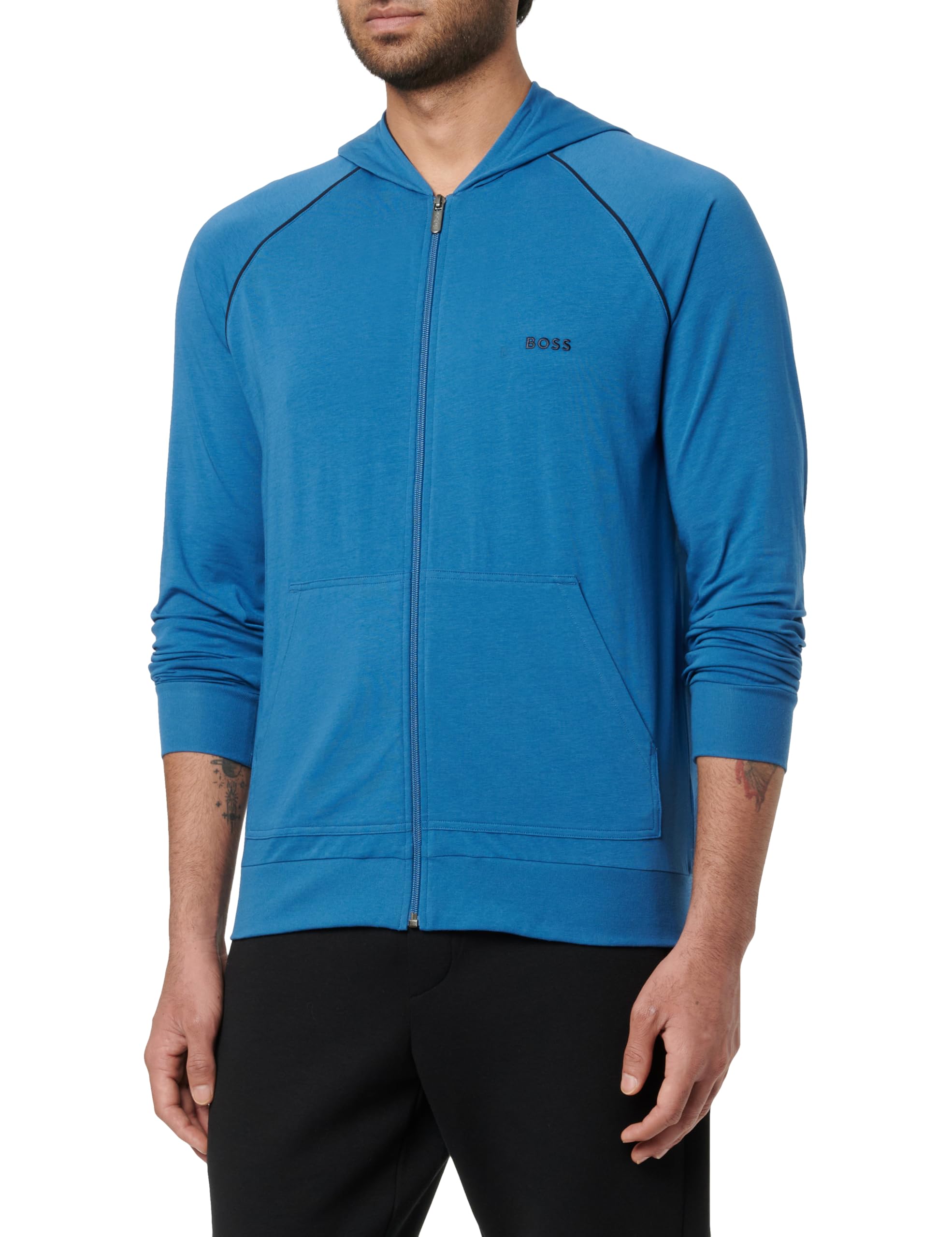 BOSS Men's Loungewear Jacket, Open Blue 462, S