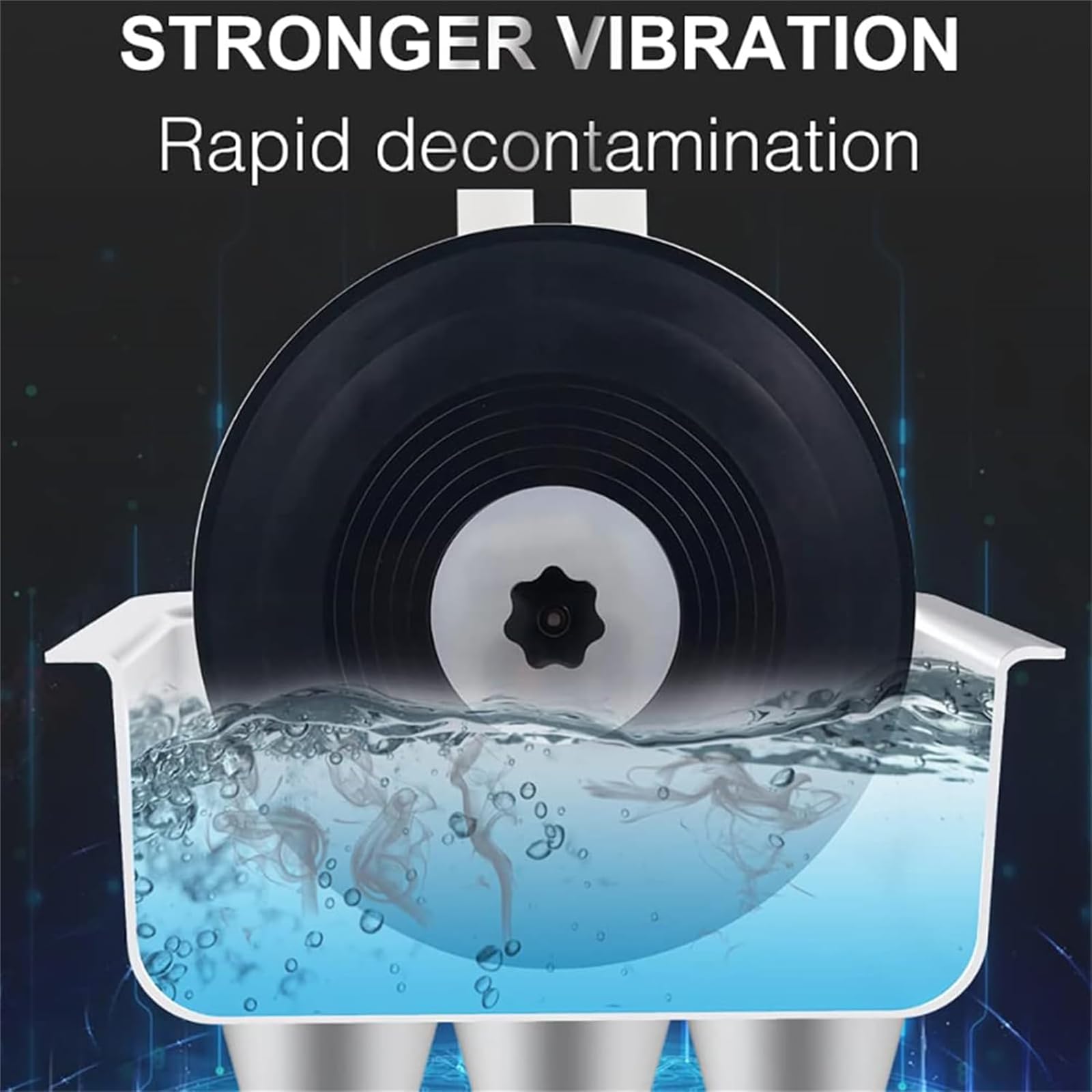 Detergente per dischi in vinile, sistema di pulizia ultrasonico da 6,5 l con Degas, temperatura regolabile, temporizzazione e rotazione automatica per dischi da 7"/12"