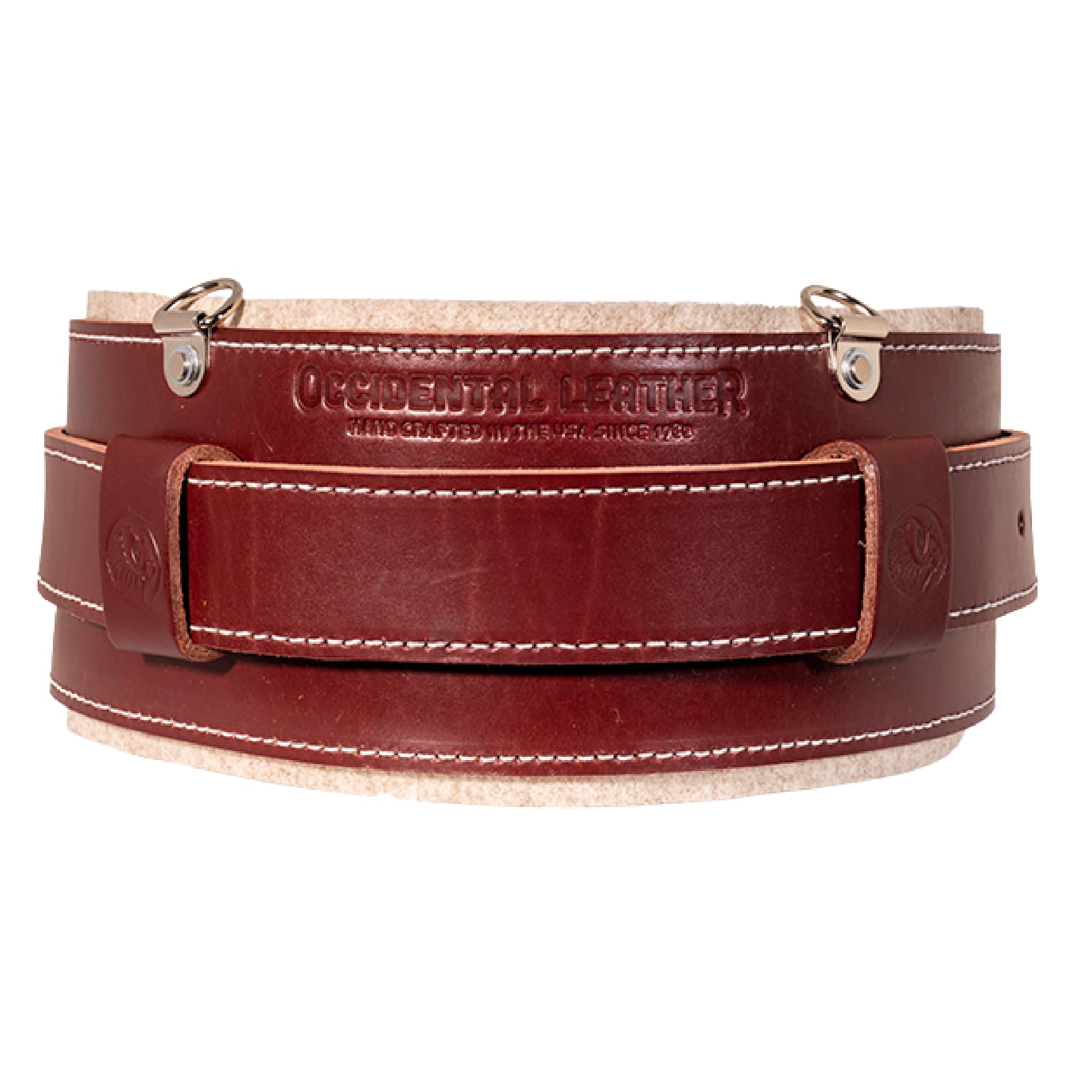 Occidental Leather Stronghold Comfort Belt System - Medium, OxyRed - Wide 5” Belt for More Back Support - Heavy-Duty Buckles & Belt Loops to Minimize