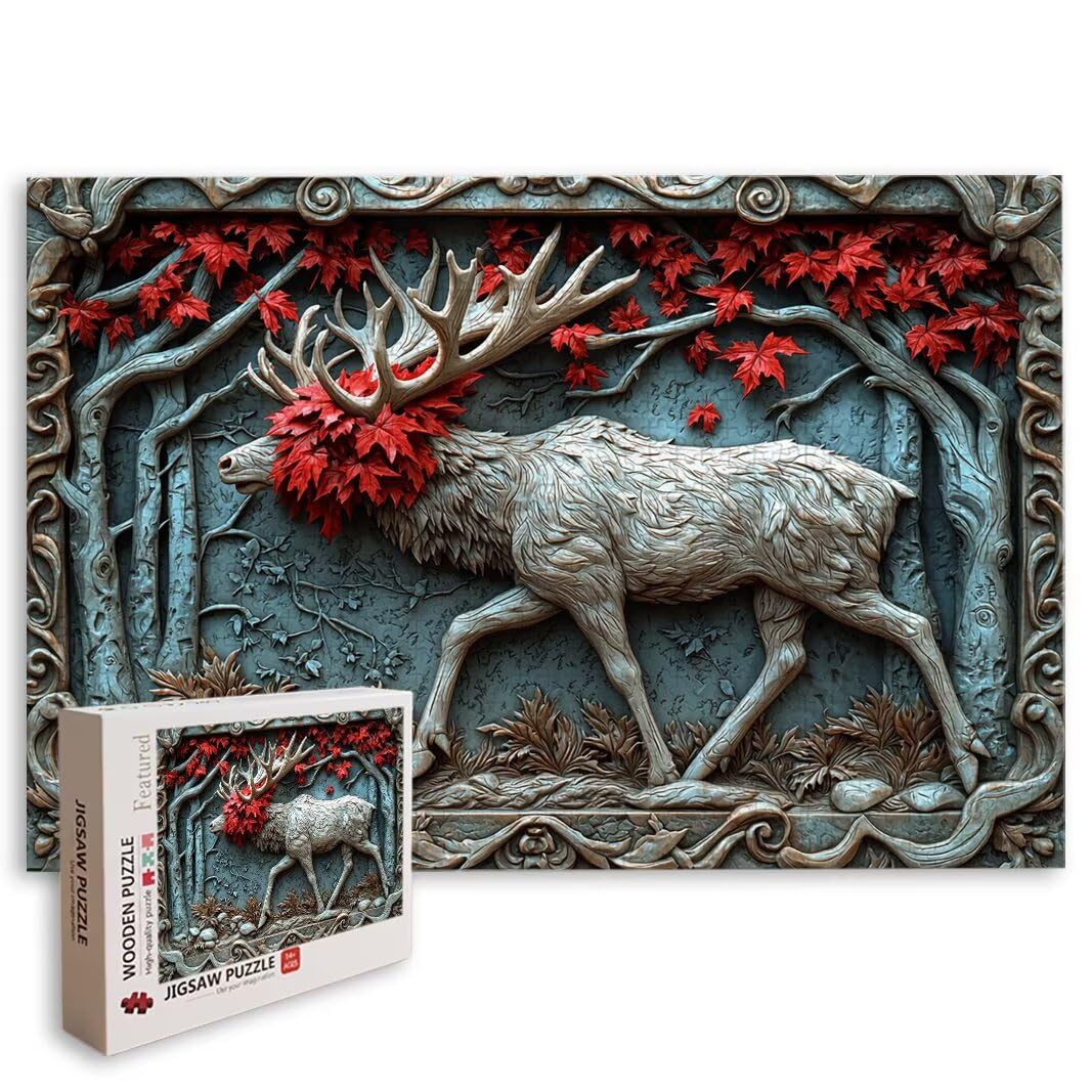 Puzzle Cervo, Puzzle 1000 Pezzi Adulti per Decor, Regalo Donna/Uomo -8460