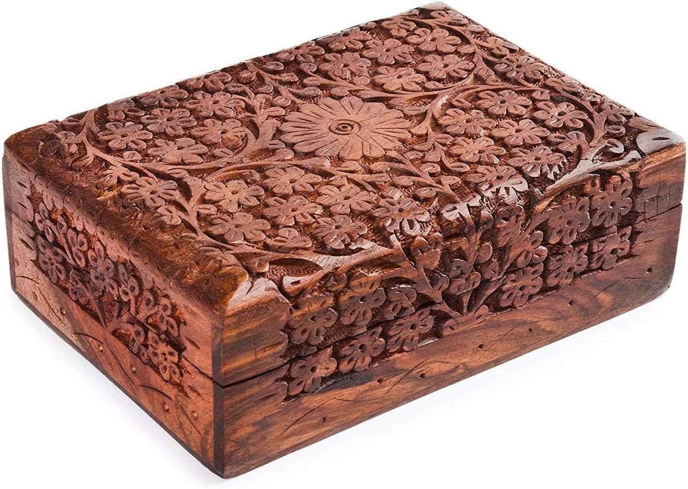 Gifts for Women Handmade Wooden Jewelry Box Trinket Keepsake Box with Carved
