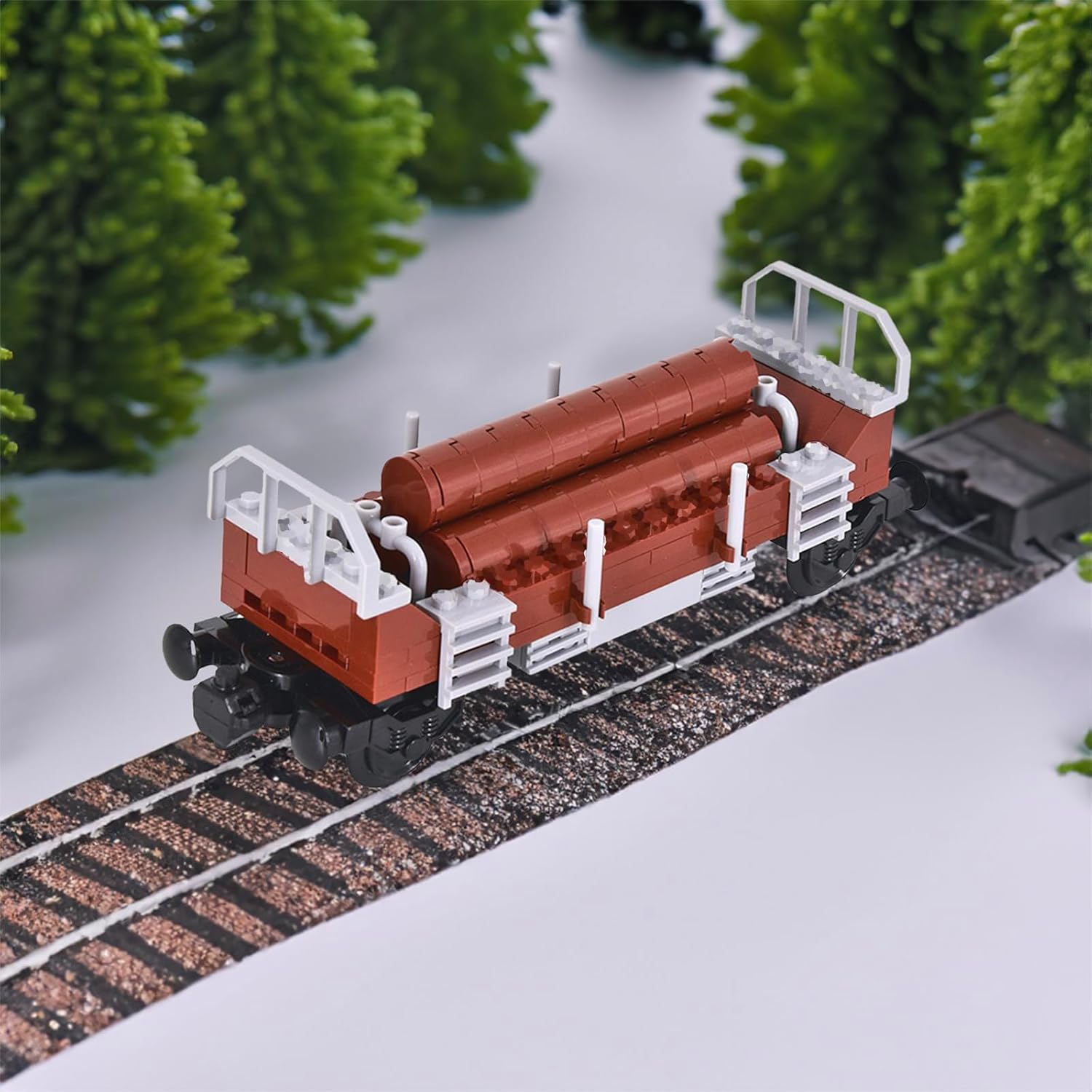 6IN1 City Freight Train Car Building Set, DIY Toys for Teens and Adults, Compatible with Lego 630 Building Accessory (Vintage Cart)