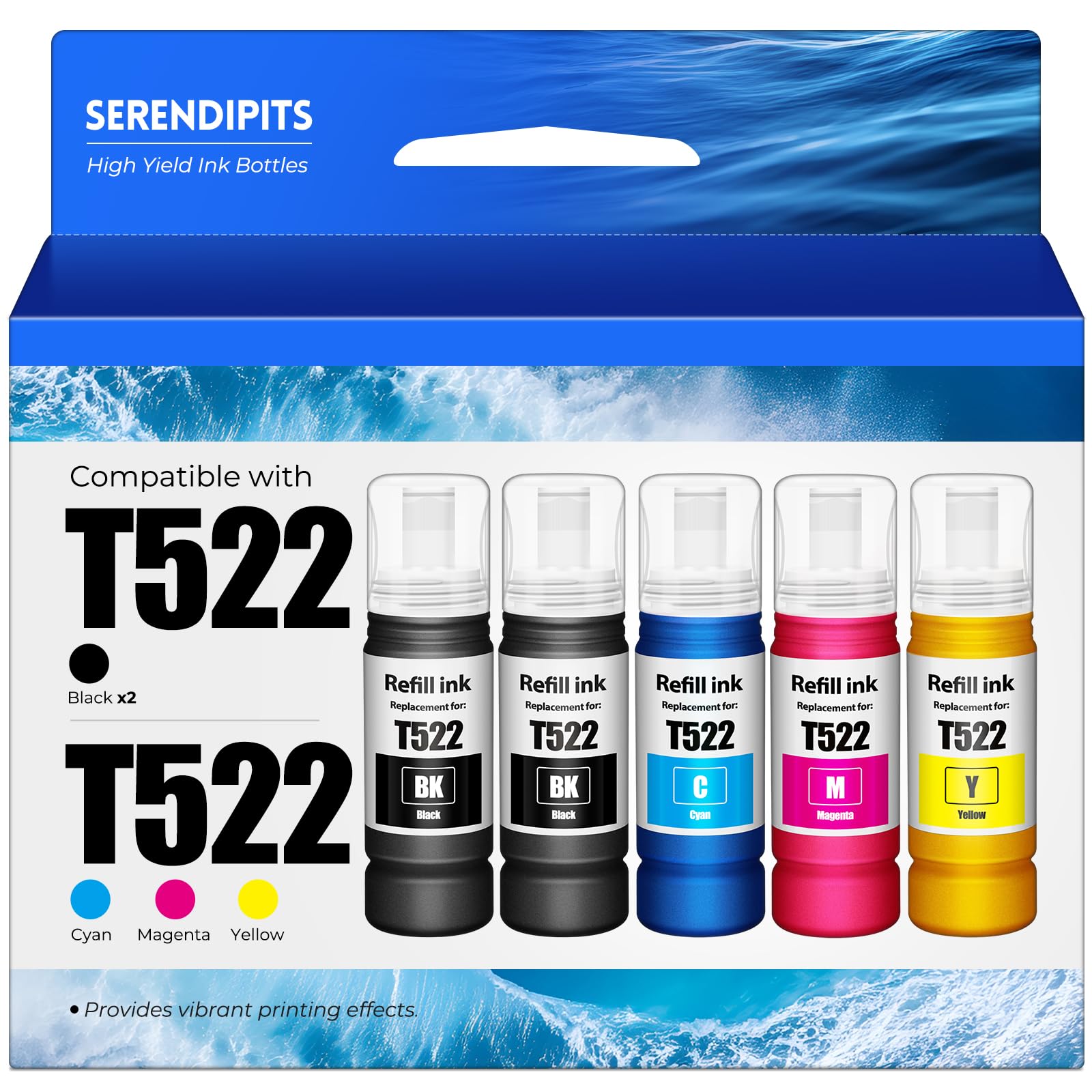 522 Ink Refill Bottles ET-2800 ET-2400 ET-4800 Replacement for 522 Ink Refill Bottles Fit for 522 Ink for 2800 4800 2400 ET-2803 ET-2720 ET-2840