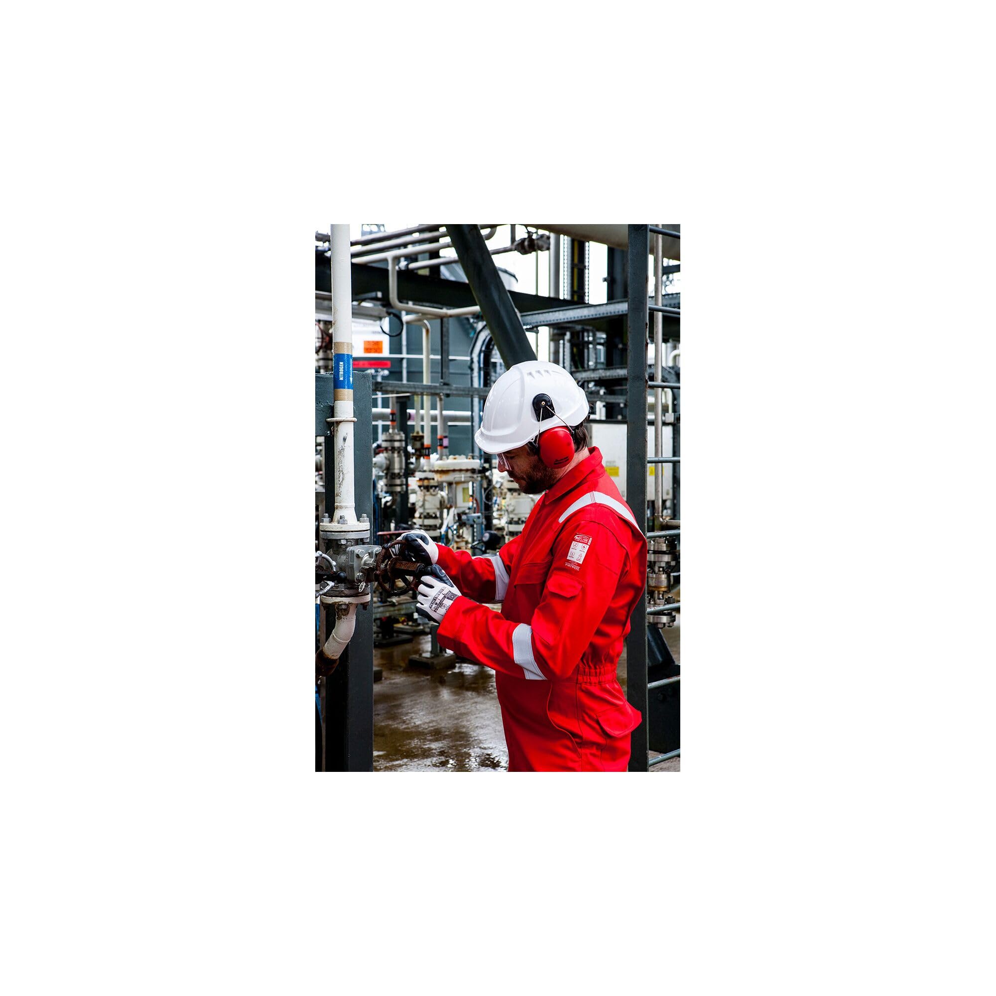 Portwest PW54 Endurance Plus Casque de Chantier à Visière Rétractable Casque de Sécurité Électricien Coque ABS Non Ventilée Harnais 6 Points Visière de Protection Isolation Électrique BTP, Blanc