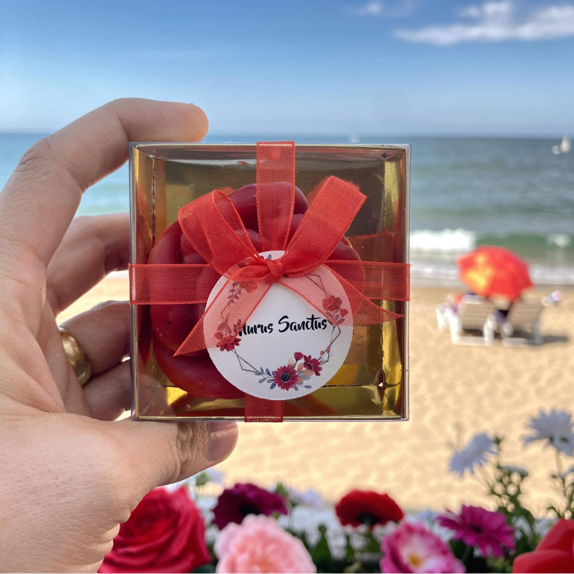 detalles boda para invitados, juego de Rosa velas personalizadas regalos originales para invitados de bodas, recuerdos comunion bautizo de boda (rojo, juego de 20)