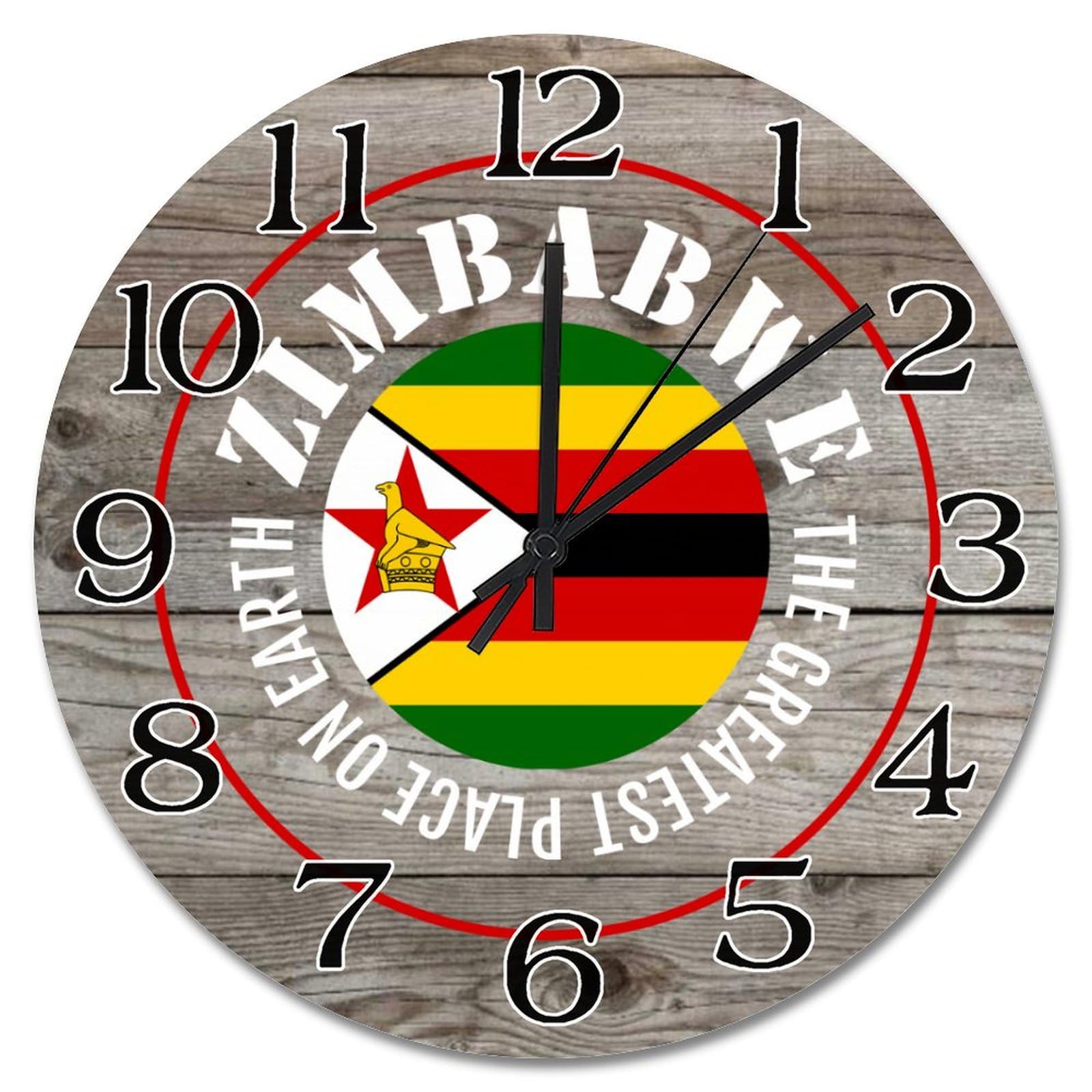 Horloge murale Zimbabwe 38 cm pour habiller un mur vide avec un style rustique