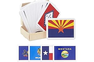 50 US States and Capitals Flash Cards for Kids (2.5 x 3.5 In)