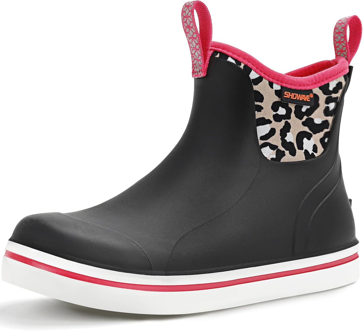 Showave Unisex-Child Ankle Rain Boots Kids Deck Boot Waterproof Lightweight Rubber Mud Booties for Boys Girls