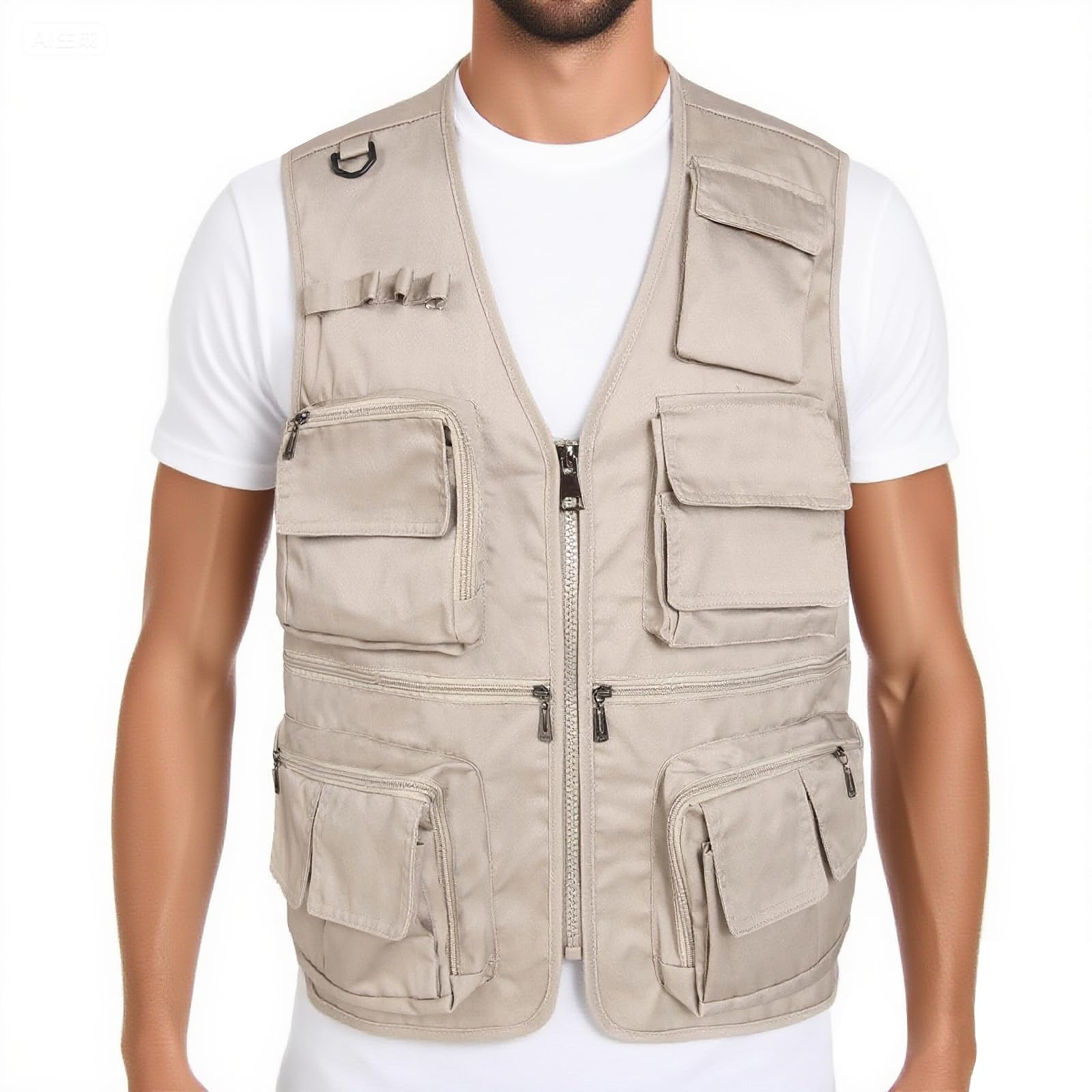 Men's Fishing Vest Summer Outdoor Work Safari Travel Photo Vest with Multi Pockets