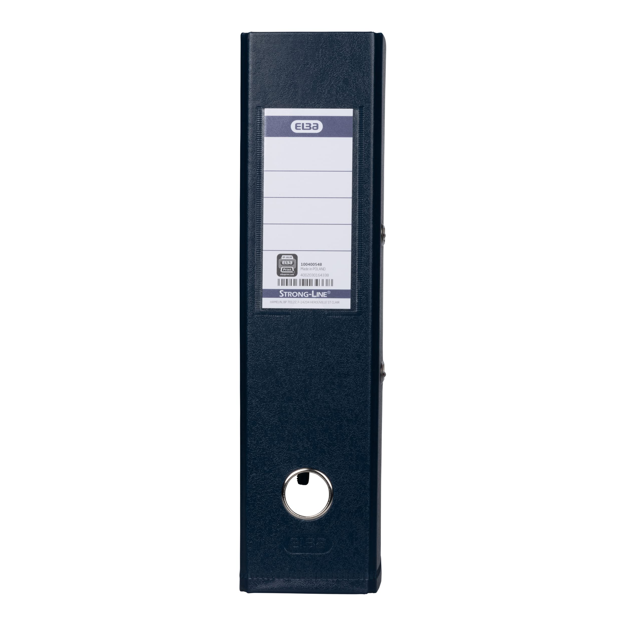 Elba 100400548 raccoglitore ad anelli STRONG-Line DIN A4 Doppia Protezione Angoli, 8 cm larghezza blu scuro, 10 Pezzi