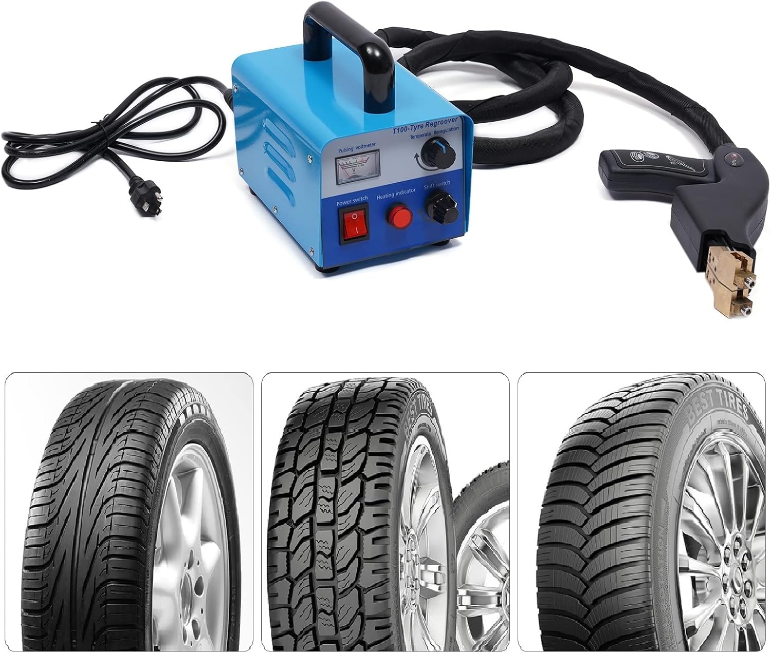 Leweiiq Tire Iron Machine Grooving Tools, Tyre Iron Regroover, 400W Truck Tire