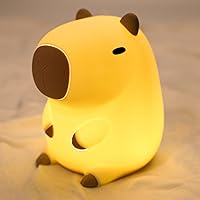 Vista 1 de UNEEDE Cute Capybara Night Light, Novelty Animal Silicone Nursery Night Light Rechargeable Table Bedside Lamp with Touch Sensor for Bedroom Living