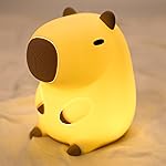 UNEEDE Cute Capybara Night Light, Novelty Animal Silicone Nursery Night Light Rechargeable Table Bedside Lamp with Touch Sensor for Bedroom Living Room Squishy Capybara Stuff Boys Girls Gifts