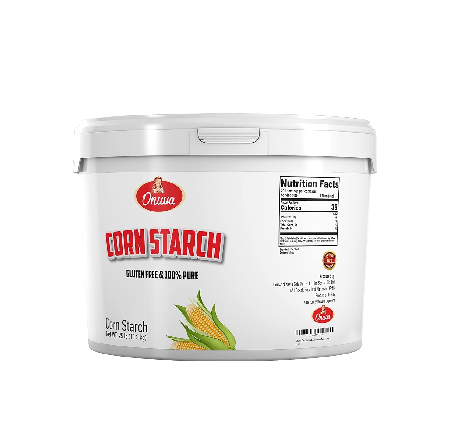 Onuva's Corn Starch (25 lbs , 11,3 kg) Gluten Free