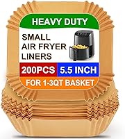 Vista 10 de BYKITCHEN 300 forros de papel desechables para freidora de aire Ninja AF141 5 QT Pro AF181 6.5QT, Cosori Chefman de 6 cuartos de galón y otros 5 a 8