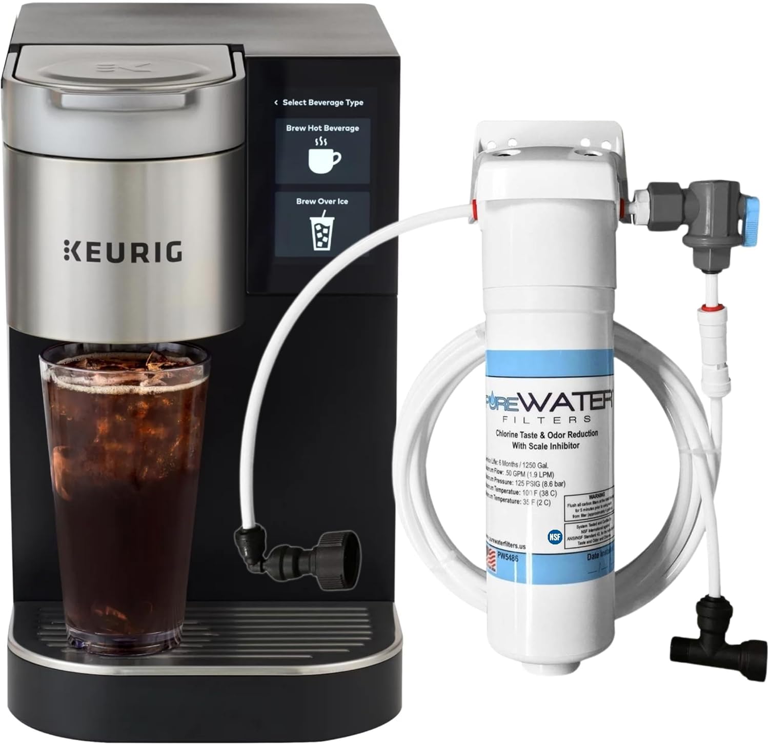 Keurig K2550 Plumbed Single Serve Komercyjny ekspres do kawy i zaparzacz do herbaty z bezpośrednim przewodem do wody i zestawem filtracyjnym