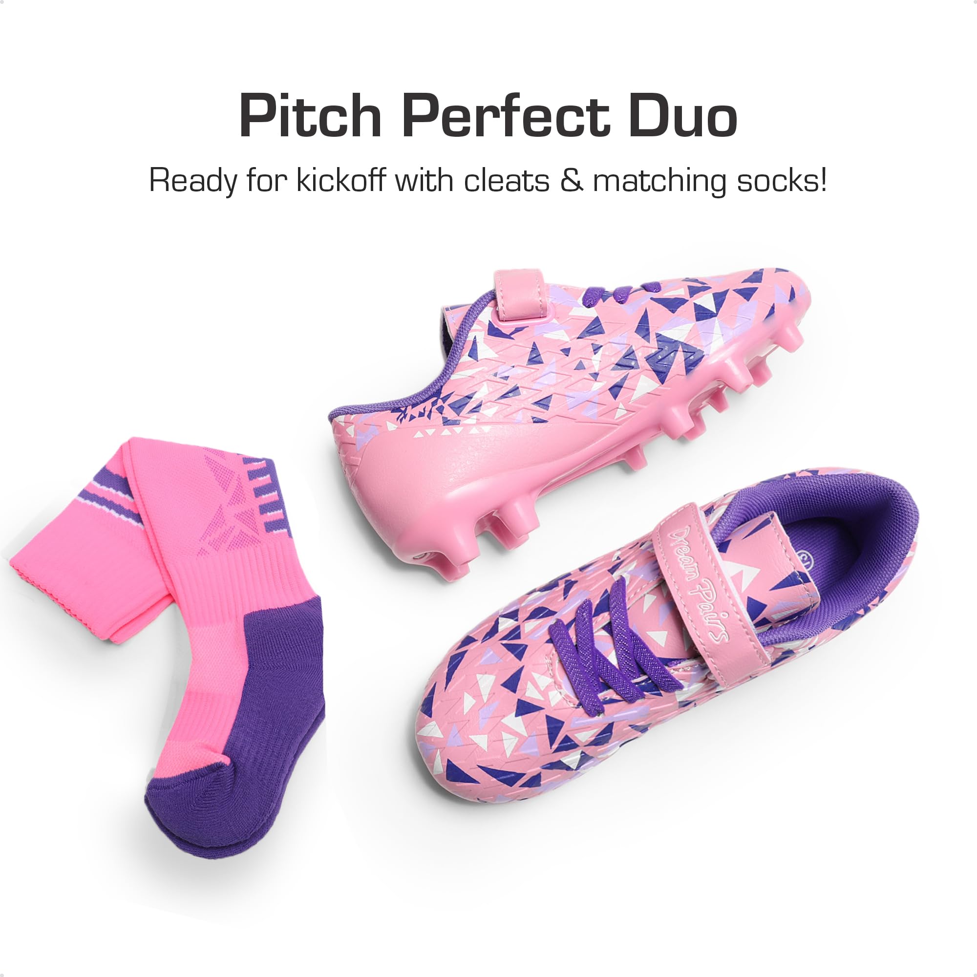 DREAM PAIRS Kids Chaussures Crampons de Football Enfants Tige Souple avec Une Sensation de Sensibilité Protection Optimale pour Garçons et Filles SDSO2307K