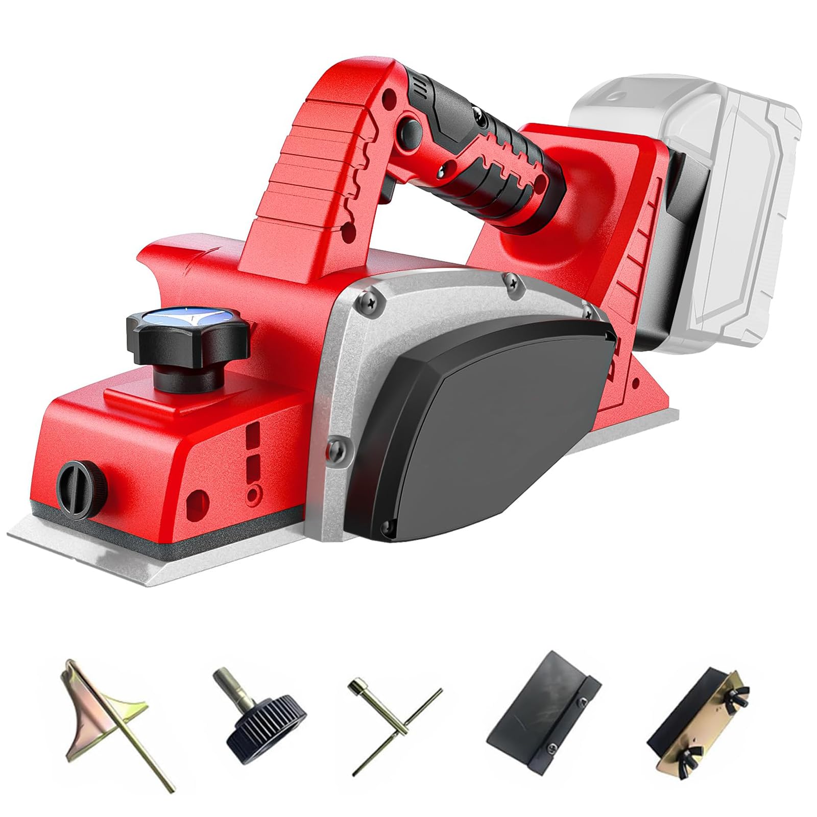 Pialla senza fili compatibile con batteria Milwaukee da 18 V, 3200 giri/min, profondità regolabile da 0 a 2 mm, per mobili per la lavorazione del legno fai da te (senza batteria)