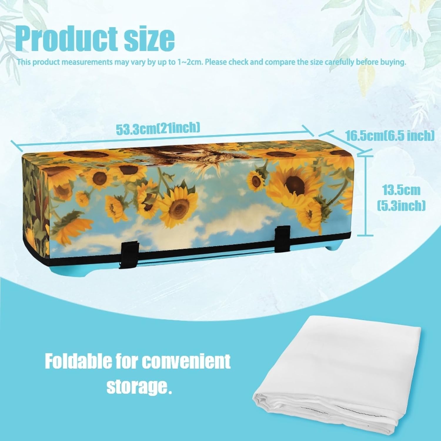Binienty Sunflower Dust Cover with Pockets for Tools Cricut Accessories, Pens, Cicut Maker Circut Maker Cover Scrapbooking Die-Cut Machine Covers
