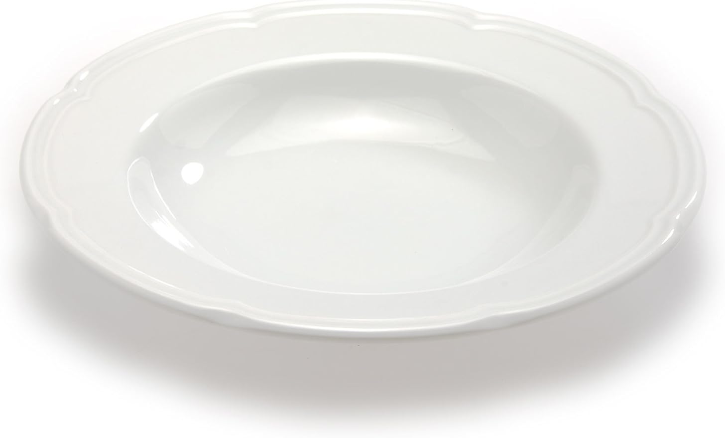 Set 4 Assiettes à Soupe & Dessert Porcelaine Blanche - Shabby Style Hiver Neige - Noël