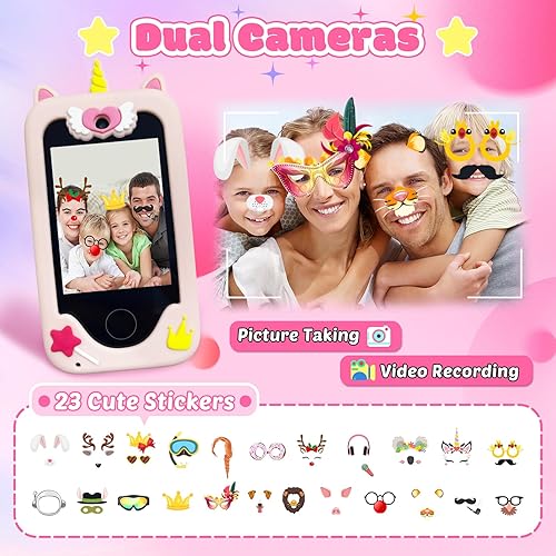 Miniatura 3 de Juguetes para teléfonos inteligentes para niños, regalos de unicornios AOOKYMEL para niñas de 6 a 8 años, pantalla táctil, reproductor de MP3,