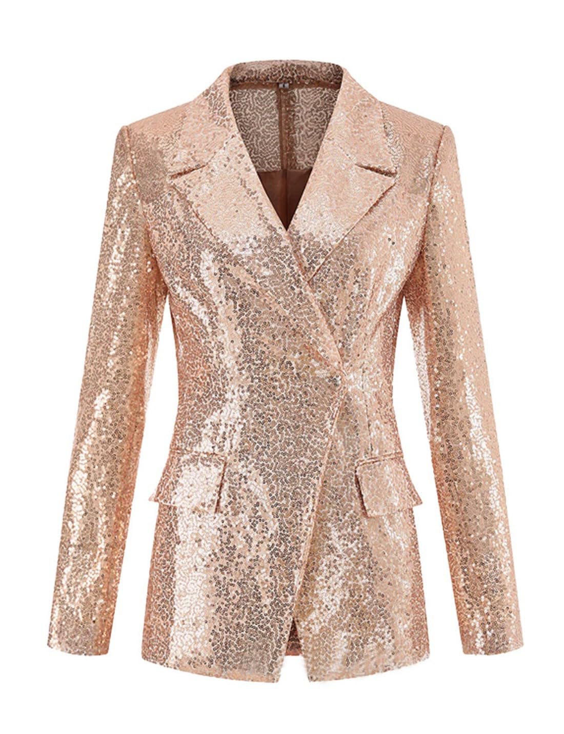 Pailletten-Anzug-Set für Damen, glitzernd, Hochzeitsanzug, Blazer, Hose, Smoking, Partykleidung