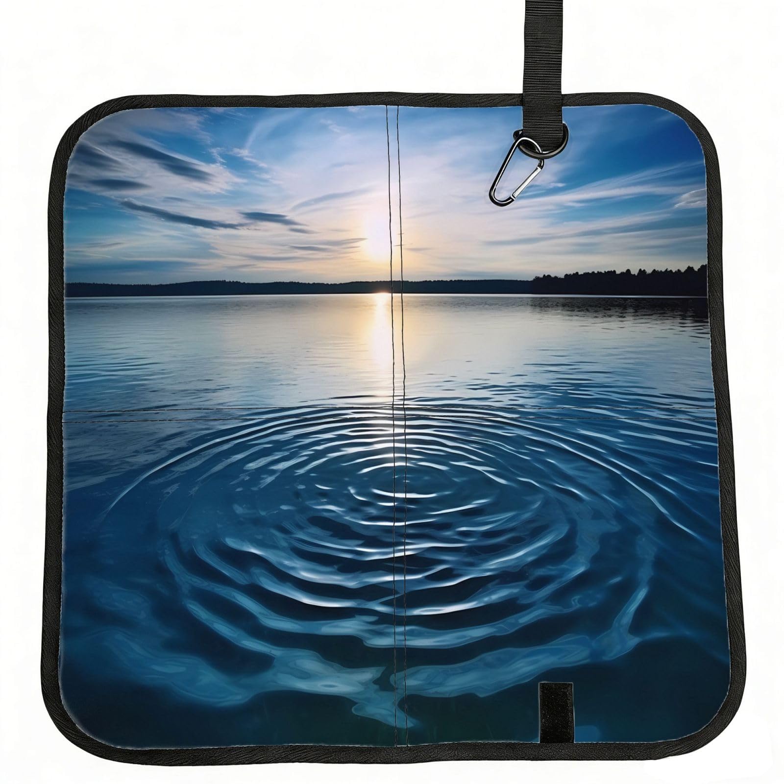 WZYCWB ripples Foldable Seating Cushion with Carabiner - Stadium Mat for Camping, Hiking and Outdoor Activities